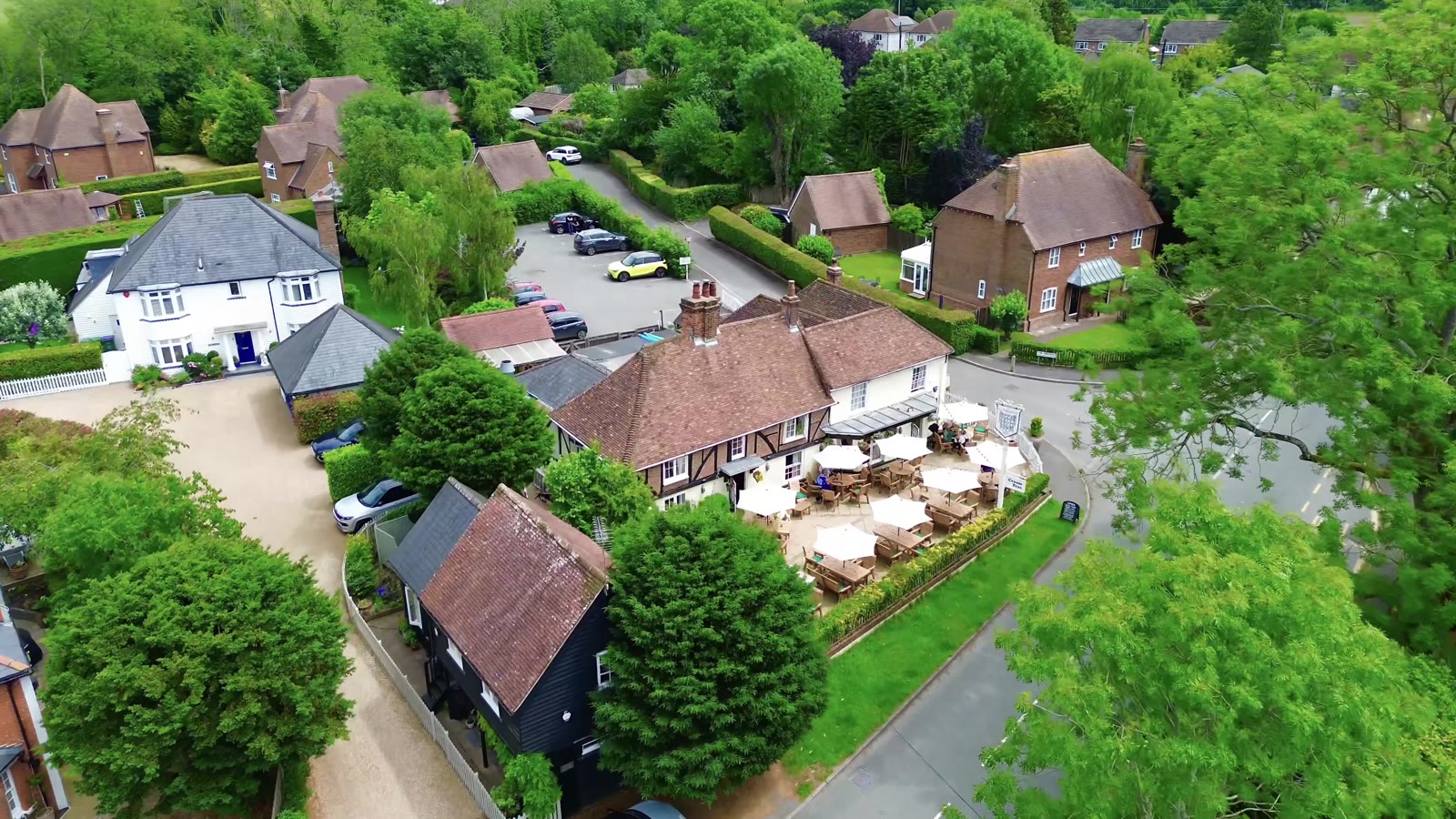 Aerial view of The Gatekeeper Inn garden