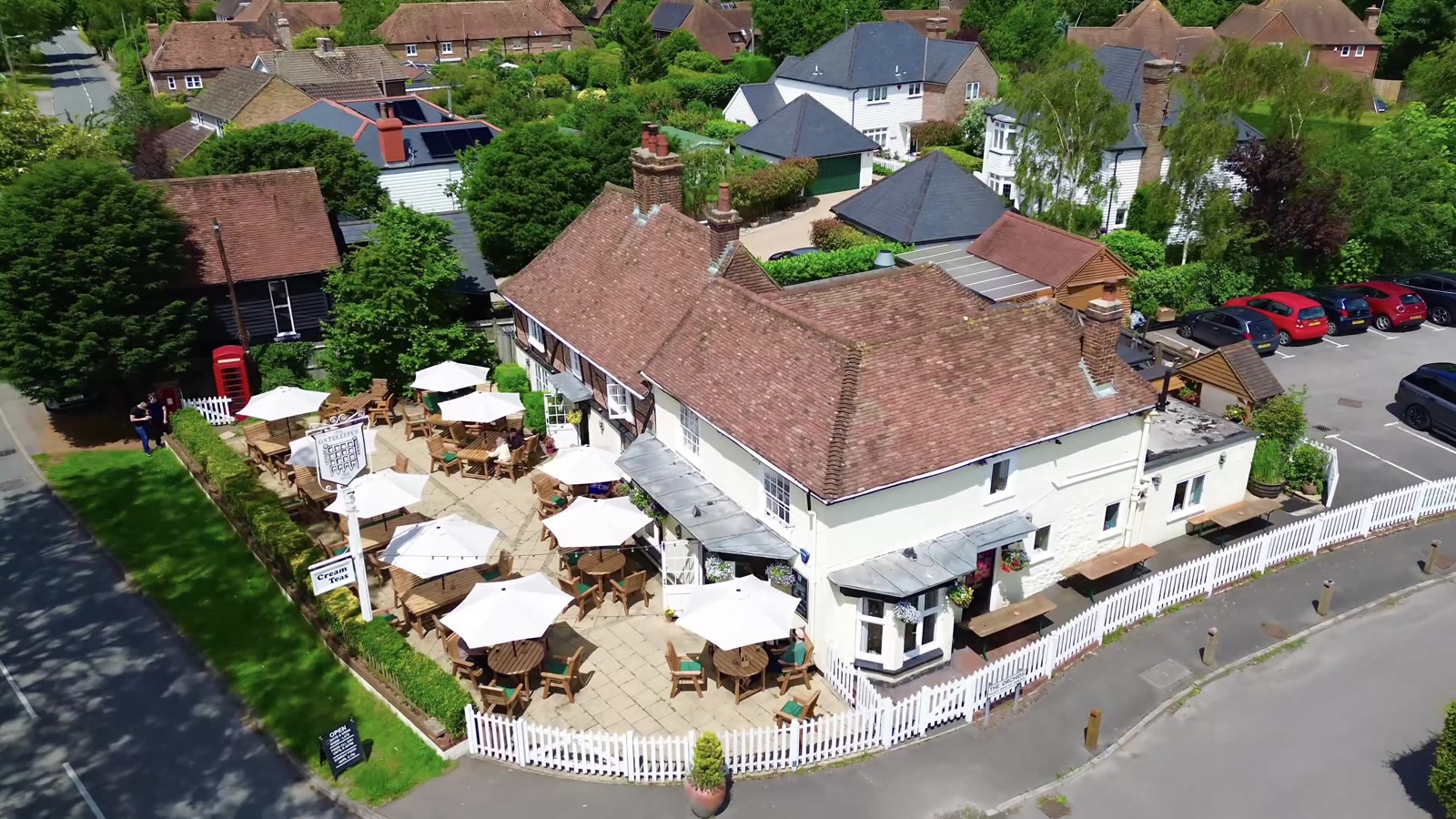 Aerial drone still of The Gatekeeper Inn